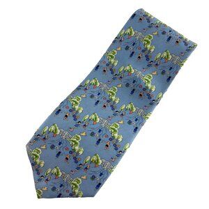 Nouveautes Kaye Leigh Necktie Tie Silk Blue White House South Lawn Children